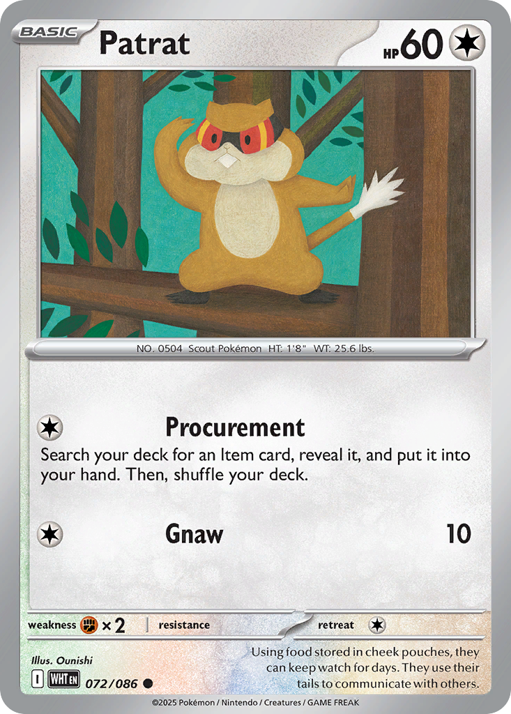 Patrat - White Flare - #72 - Pokemon TCG card