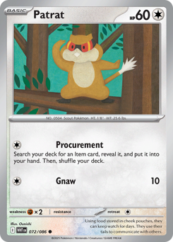 Patrat - White Flare - #72 - Pokemon TCG card
