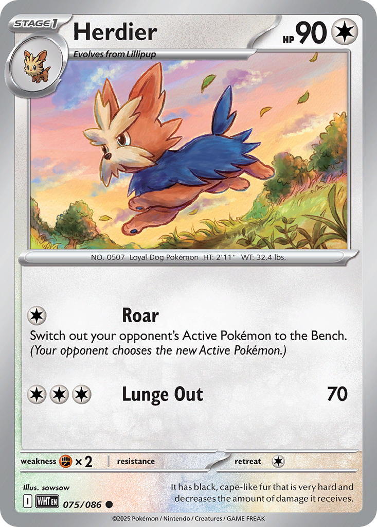 Herdier - White Flare - #75 - Pokemon TCG card
