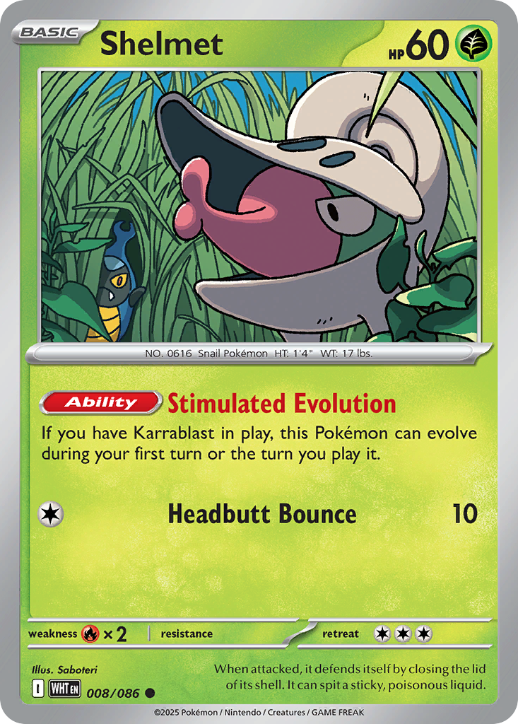 Shelmet - White Flare - #8 - Pokemon TCG card