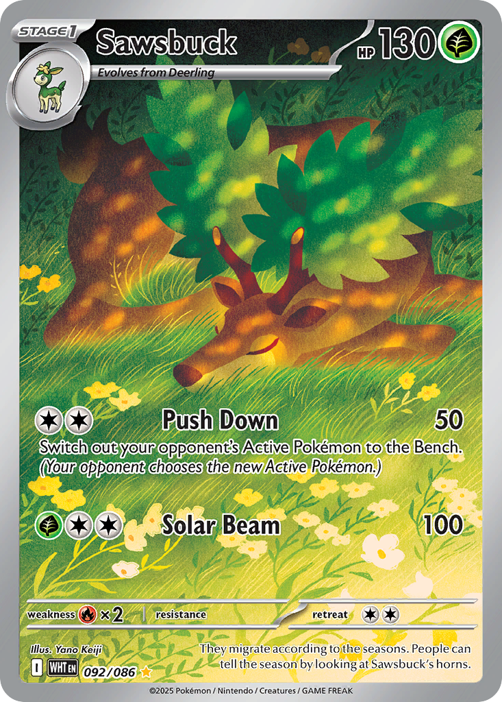 Sawsbuck - White Flare - #92 - Pokemon TCG card