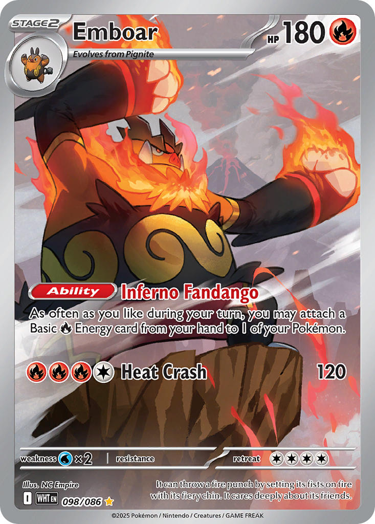 Emboar - White Flare - #98 - Pokemon TCG card