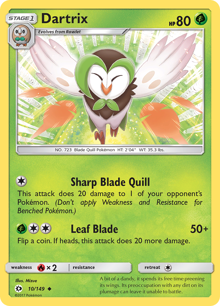 Dartrix - Sun & Moon - #10 - Pokemon TCG card