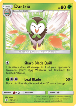 Dartrix #10 Dartrix - Sun & Moon - #10 - Pokemon TCG card