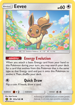 Eevee #101a Eevee - Sun & Moon - #101a - Pokemon TCG card