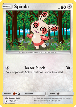 Spinda #102 Spinda - Sun & Moon - #102 - Pokemon TCG card