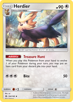 Herdier - Sun & Moon - #104 - Pokemon TCG card
