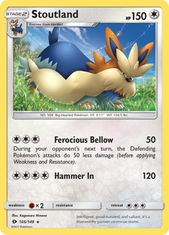 Stoutland #105 Stoutland - Sun & Moon - #105 - Pokemon TCG card