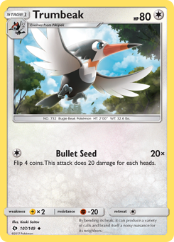 Trumbeak - Sun & Moon - #107 - Pokemon TCG card