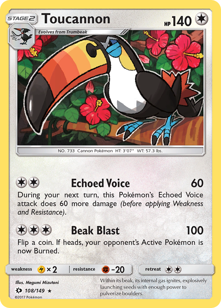 Toucannon - Sun & Moon - #108 - Pokemon TCG card