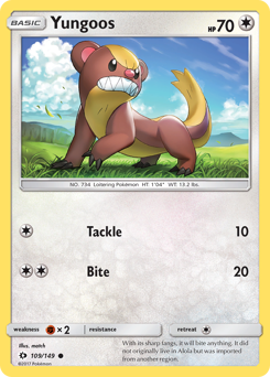 Yungoos #109 Yungoos - Sun & Moon - #109 - Pokemon TCG card