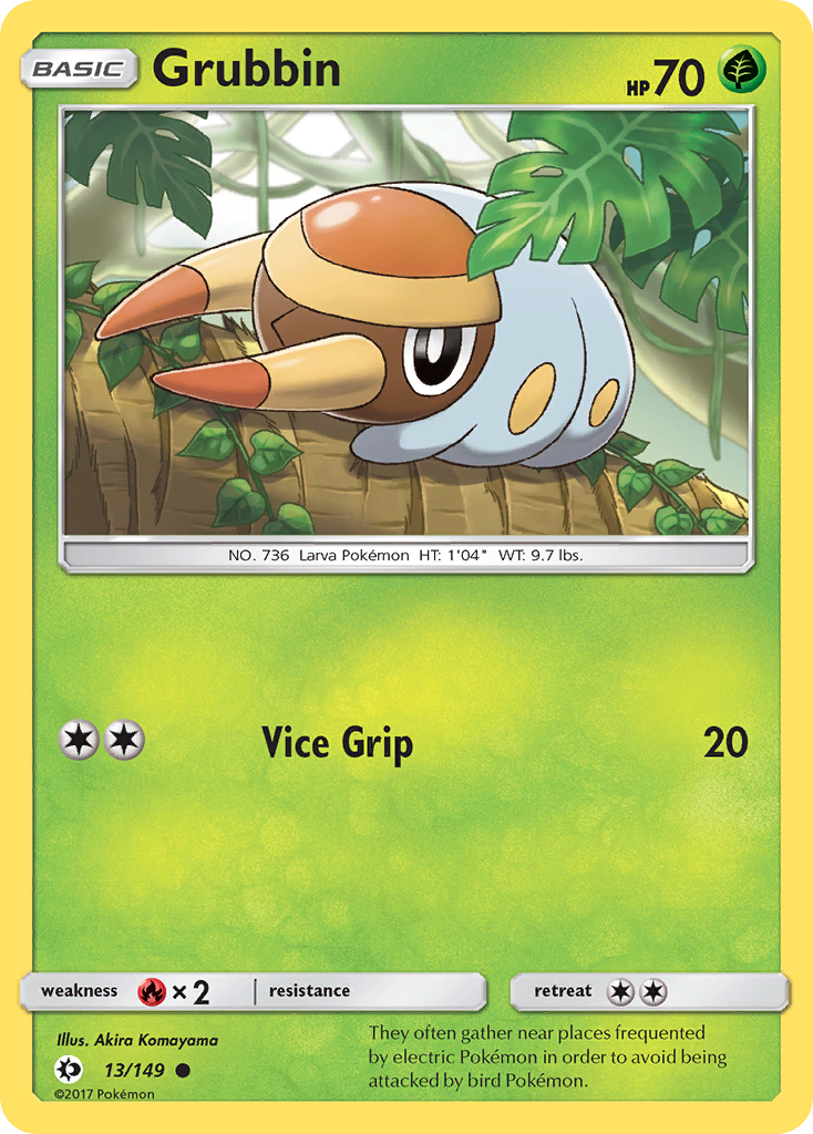 Grubbin - Sun & Moon - #13 - Pokemon TCG card
