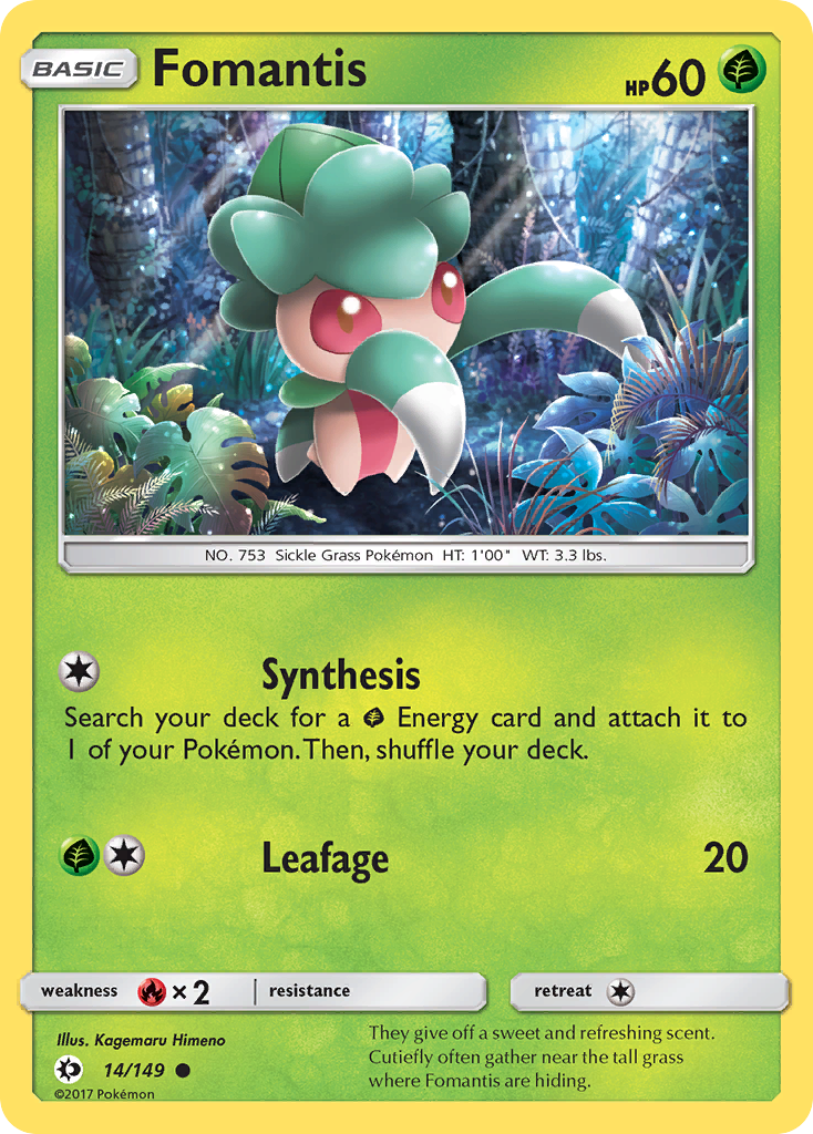 Fomantis - Sun & Moon - #14 - Pokemon TCG card