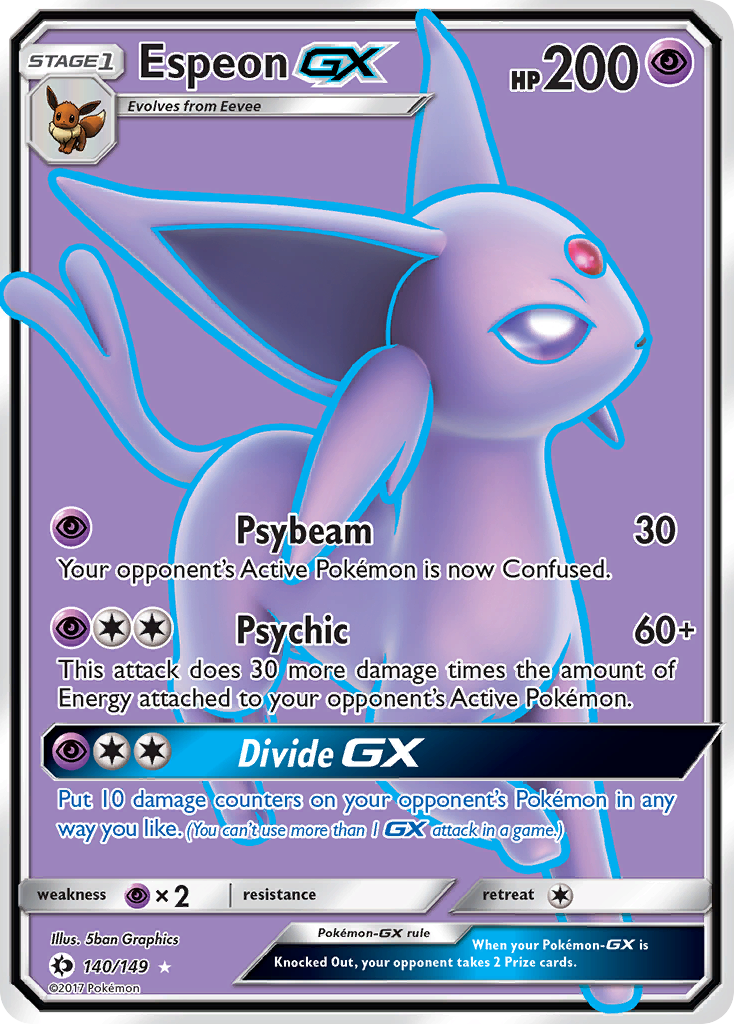 Espeon-GX - Sun & Moon - #140 - Pokemon TCG card