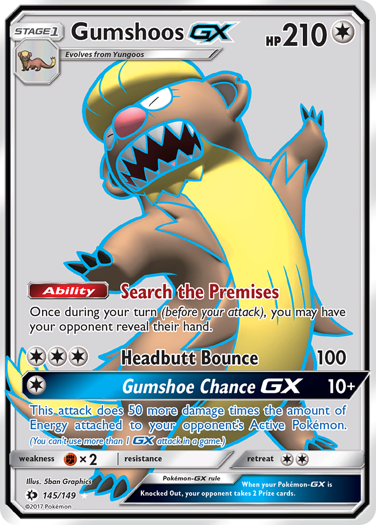 Gumshoos-GX - Sun & Moon - #145 - Pokemon TCG card