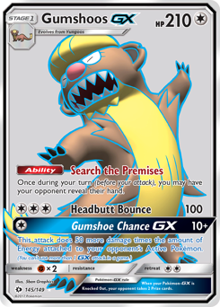 Gumshoos-GX #145 Gumshoos-GX - Sun & Moon - #145 - Pokemon TCG card