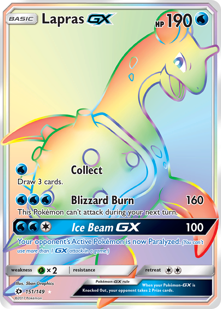 Lapras-GX - Sun & Moon - #151 - Pokemon TCG card
