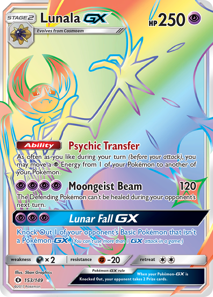Lunala-GX - Sun & Moon - #153 - Pokemon TCG card
