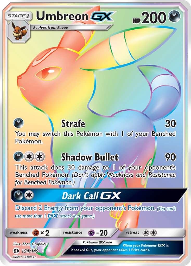 Umbreon-GX - Sun & Moon - #154 - Pokemon TCG card