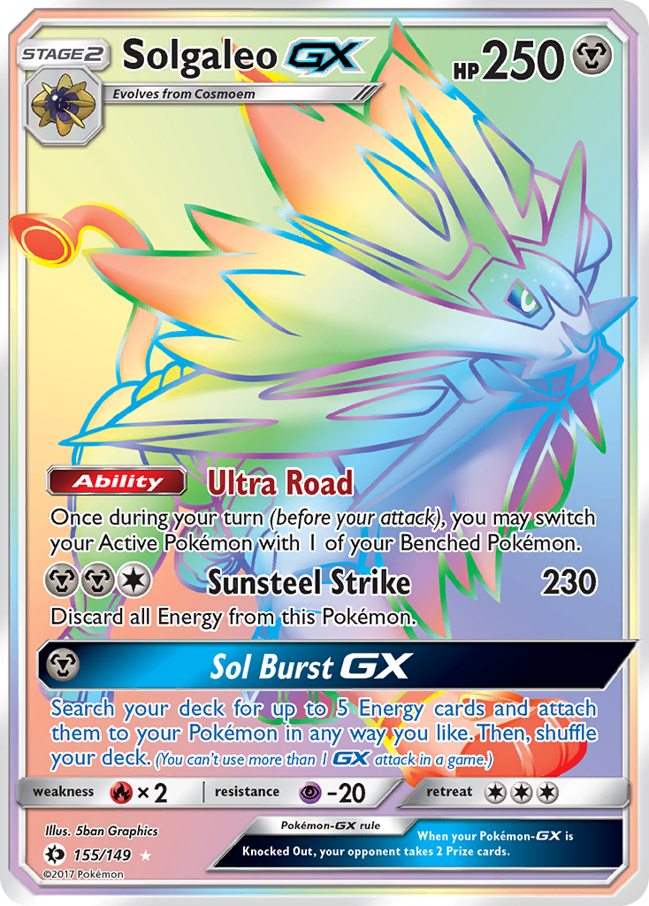 Solgaleo-GX - Sun & Moon - #155 - Pokemon TCG card