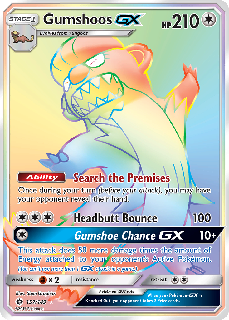 Gumshoos-GX - Sun & Moon - #157 - Pokemon TCG card