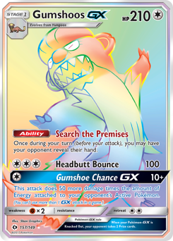 Gumshoos-GX #157 Gumshoos-GX - Sun & Moon - #157 - Pokemon TCG card