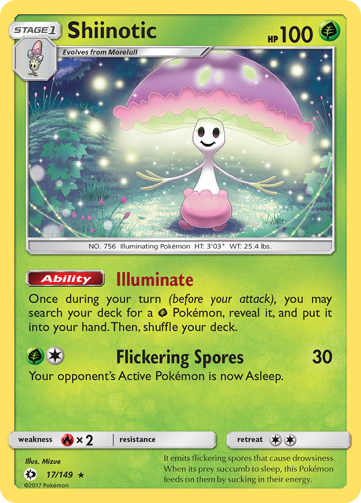 Shiinotic - Sun & Moon - #17 - Pokemon TCG card