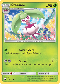 Steenee #19 Steenee - Sun & Moon - #19 - Pokemon TCG card