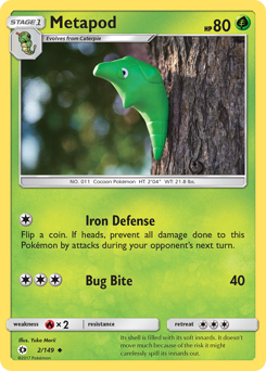 Metapod #2 Metapod - Sun & Moon - #2 - Pokemon TCG card
