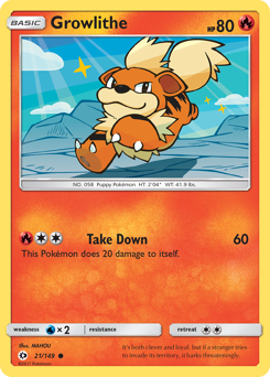 Growlithe - Sun & Moon - #21 - Pokemon TCG card