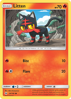 Litten - Sun & Moon - #24 - Pokemon TCG card
