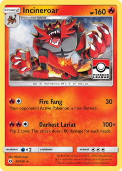 Incineroar #26 Incineroar - Sun & Moon - #26 - Pokemon TCG card