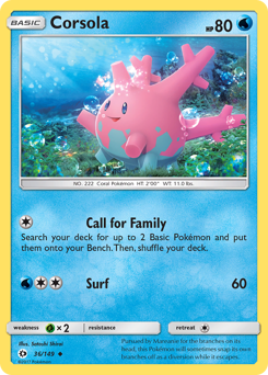 Corsola - Sun & Moon - #36 - Pokemon TCG card