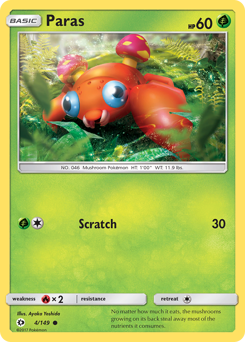 Paras #4 Paras - Sun & Moon - #4 - Pokemon TCG card