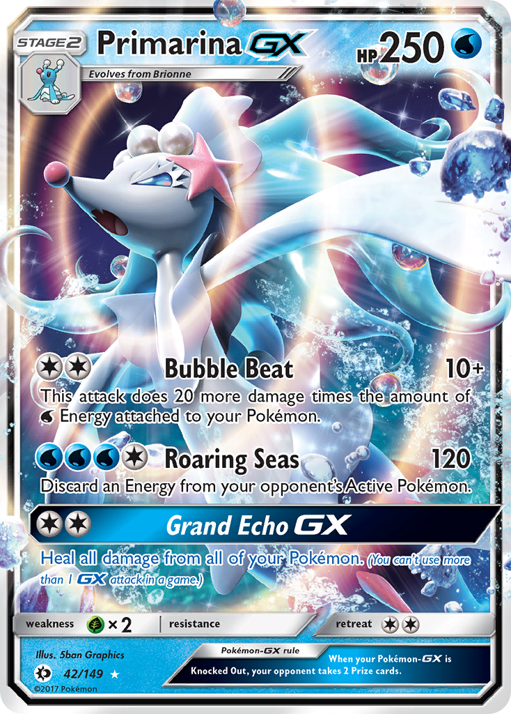 Primarina-GX - Sun & Moon - #42 - Pokemon TCG card