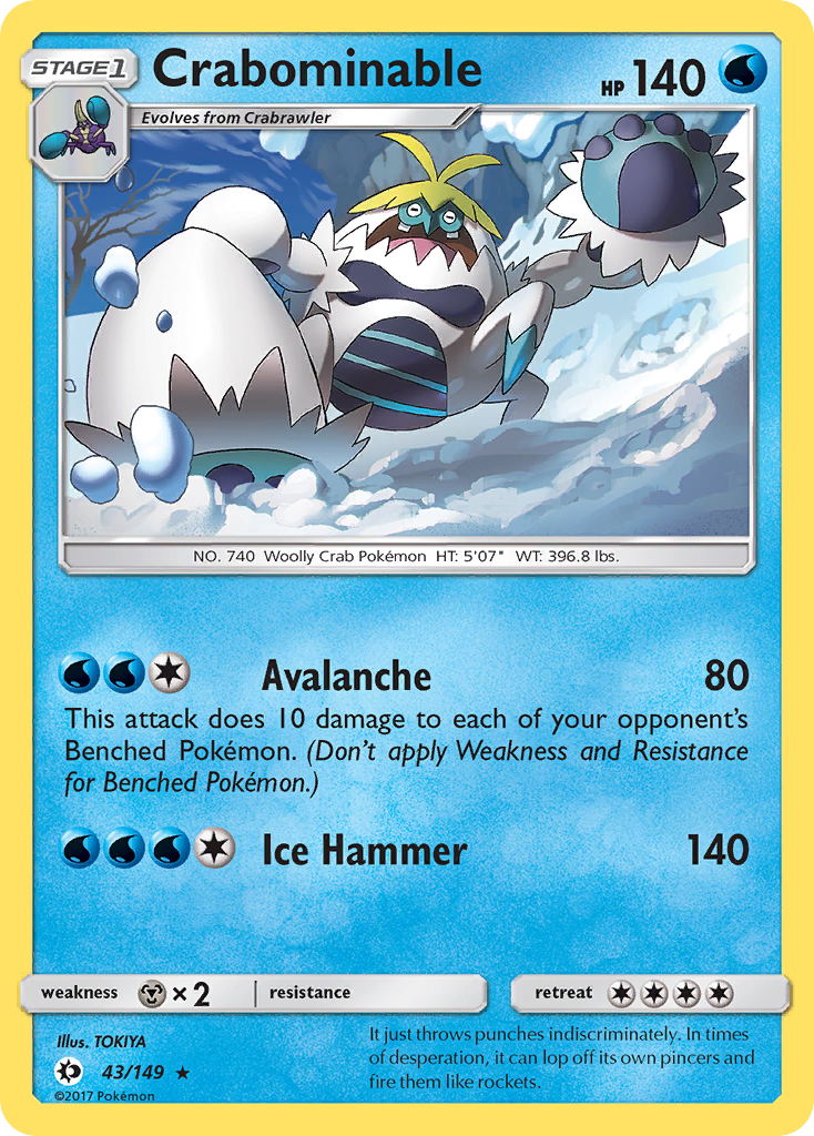 Crabominable - Sun & Moon - #43 - Pokemon TCG card