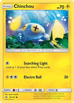 Chinchou #49 Chinchou - Sun & Moon - #49 - Pokemon TCG card