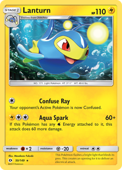 Lanturn - Sun & Moon - #50 - Pokemon TCG card
