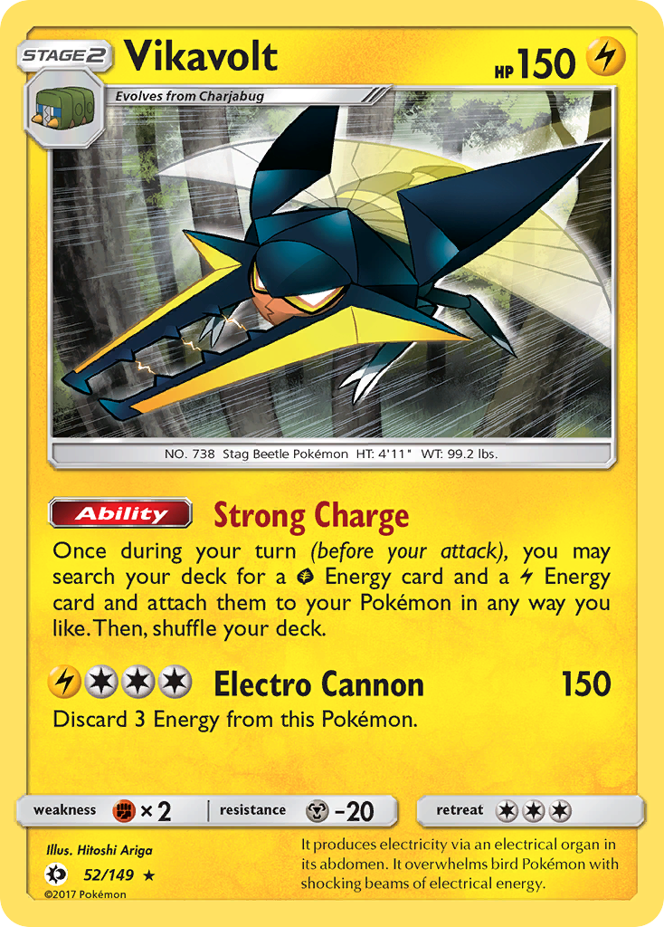 Vikavolt - Sun & Moon - #52 - Pokemon TCG card