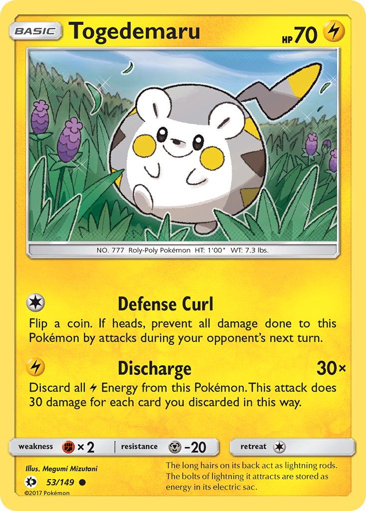 Togedemaru - Sun & Moon - #53 - Pokemon TCG card