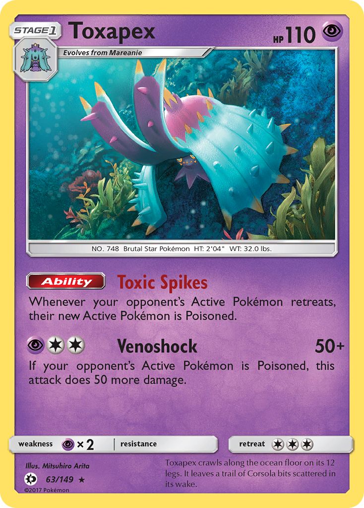 Toxapex - Sun & Moon - #63 - Pokemon TCG card
