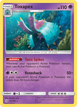 Toxapex - Sun & Moon - #63 - Pokemon TCG card