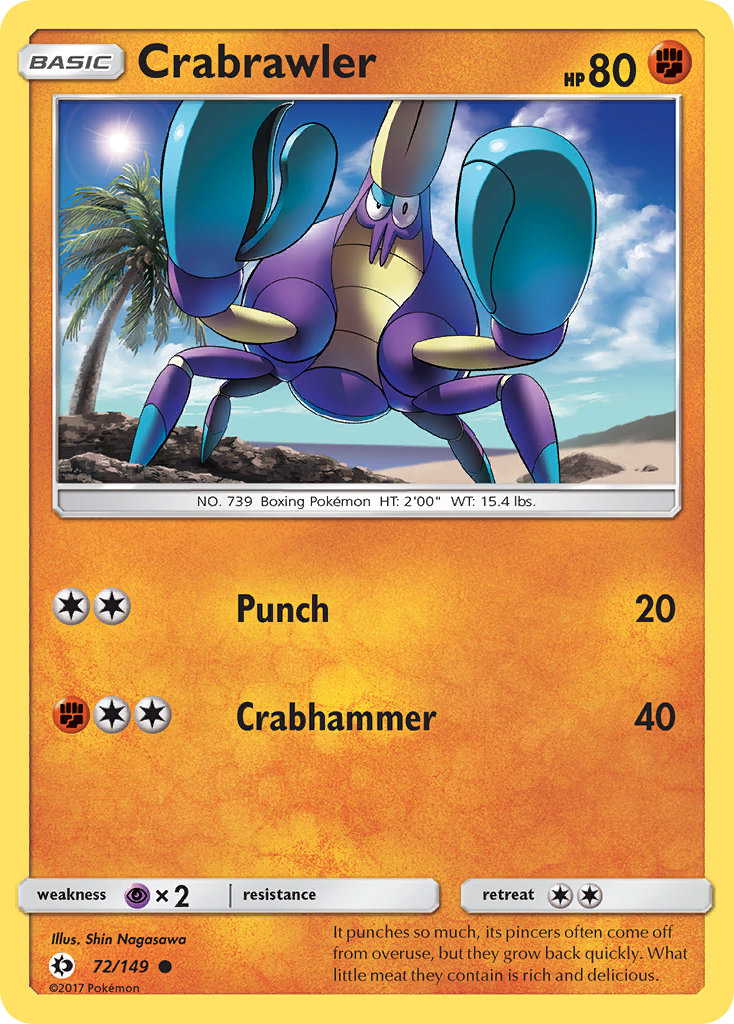 Crabrawler - Sun & Moon - #72 - Pokemon TCG card