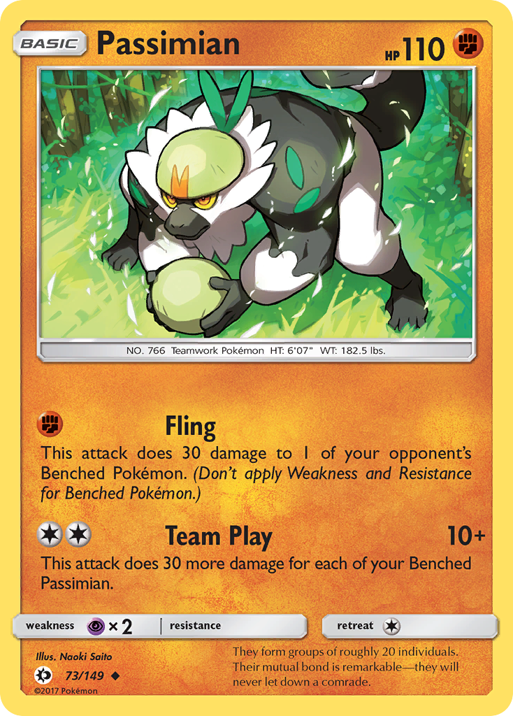 Passimian - Sun & Moon - #73 - Pokemon TCG card