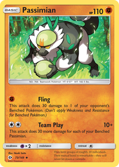 Passimian - Sun & Moon - #73 - Pokemon TCG card
