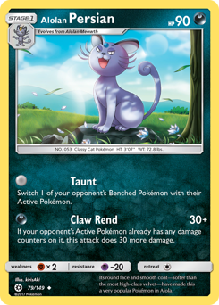 Alolan Persian #79 Alolan Persian - Sun & Moon - #79 - Pokemon TCG card
