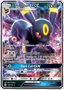Umbreon-GX #80 Umbreon-GX - Sun & Moon - #80 - Pokemon TCG card
