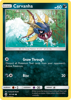 Carvanha - Sun & Moon - #81 - Pokemon TCG card