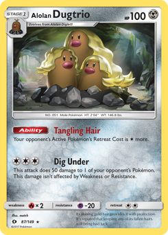 Alolan Dugtrio #87 Alolan Dugtrio - Sun & Moon - #87 - Pokemon TCG card