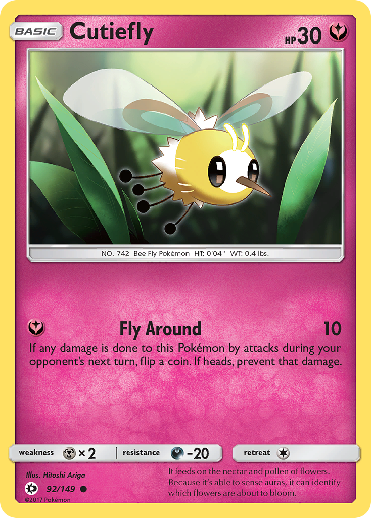 Cutiefly - Sun & Moon - #92 - Pokemon TCG card